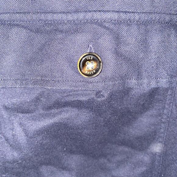 TED BAKER Designer Men Button Up Knit Jacket Cotton Navy Blue Ted 4 Sz Large - Picture 10 of 12